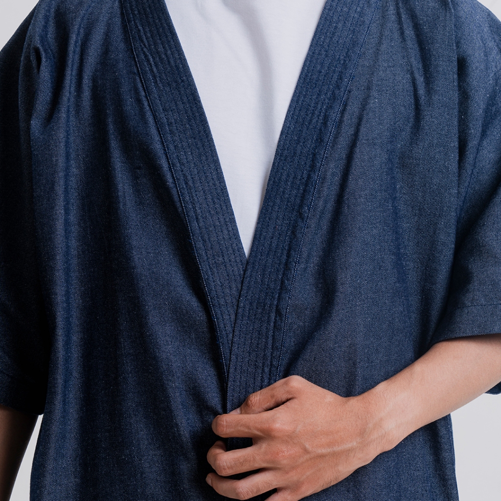 Kimono Outerwear Denim Blue - Goza - Elatedforhim - Image 5