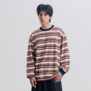 Tshirt Longsleeve Stripped - Head LS - Kaos Motif Garis Lengan Panjang