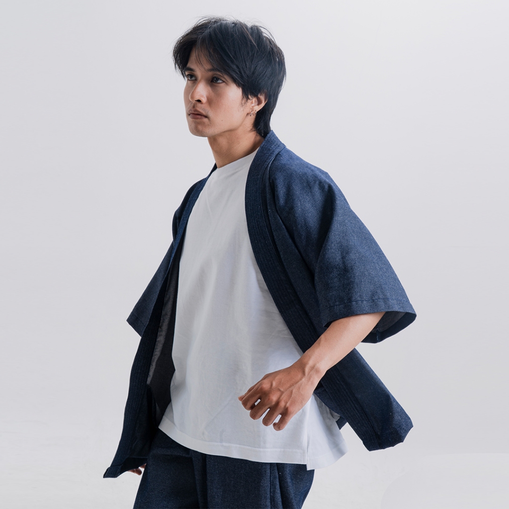 Kimono Outerwear Denim Blue - Goza - Elatedforhim - Image 3