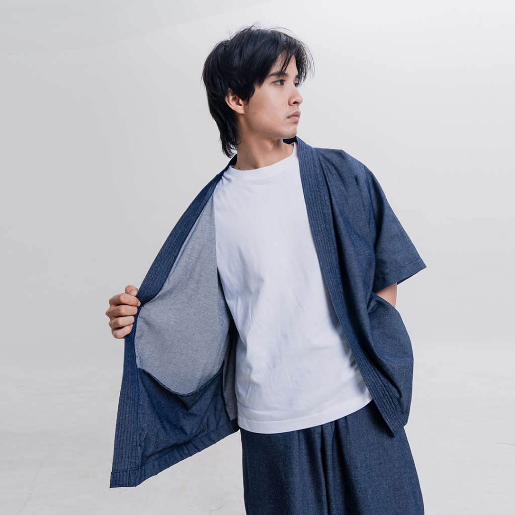 Kimono Outerwear Denim Blue - Goza - Elatedforhim - Image 4