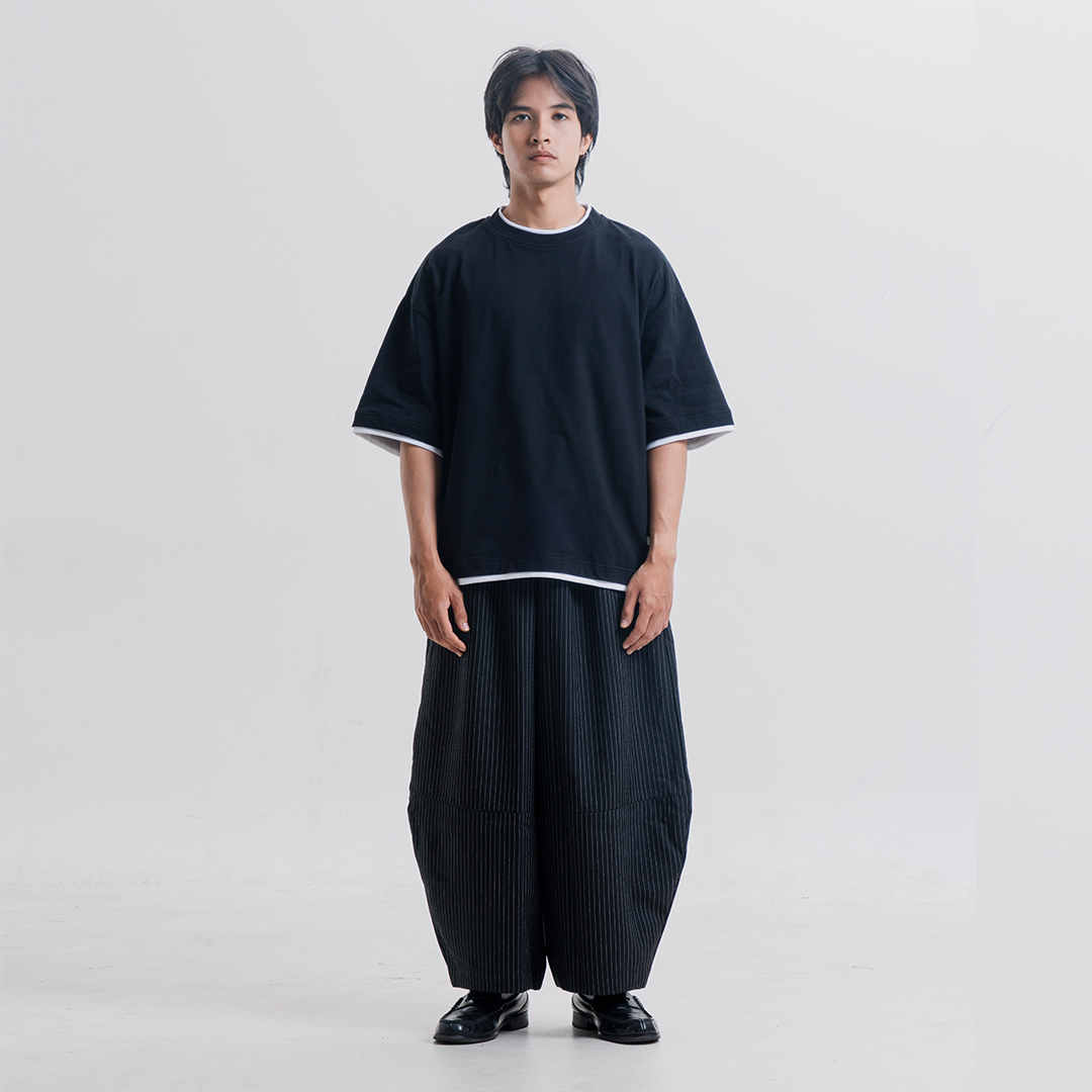 Tshirt Double Rib Oversized Black - Coste - Kaos Double RIB Oversized Hitam - Image 4