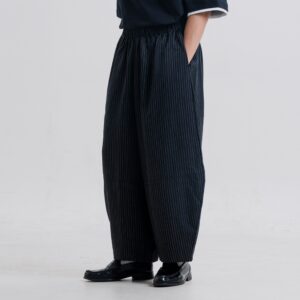 Alternative view of Barrel Pant Black Stripped - Nara - Celana Barrel Semi Wool Garis