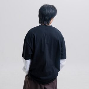 Alternative view of Tshirt Double Sleeve Oversized Black - DS Base - Kaos Double Lengan Oversized Hitam