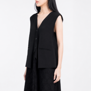 Alternative view of Vest Brokat di bagian Belakang Hitam - Plume - Vest with Brokat Black