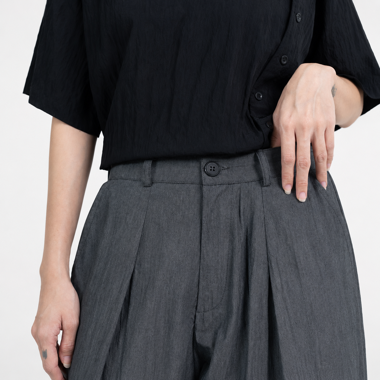 Barrel Pants Grey - Sommi - Celana Panjang Barrel Abu - Image 2