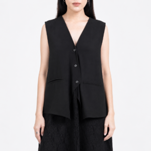Vest Brokat di bagian Belakang Hitam - Plume - Vest with Brokat Black