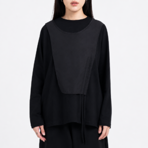 Atasan Layer katun Asimetris Lengan Panjang Hitam - Hitaru - Long Sleeve Top Assymetric Black