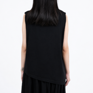 Alternative view of Atasan Wanita Hitam Polkadot Sleeveless Asymmetric - Slowday - Elatedbyher