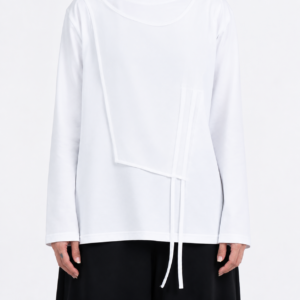 Alternative view of Atasan Layer katun Asimetris Lengan Panjang Hitam - Hitaru - Long Sleeve Top Assymetric Black