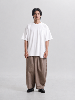 Tshirt Pocket Oversized White - Cut Off - Kaos Saku Oversized Putih